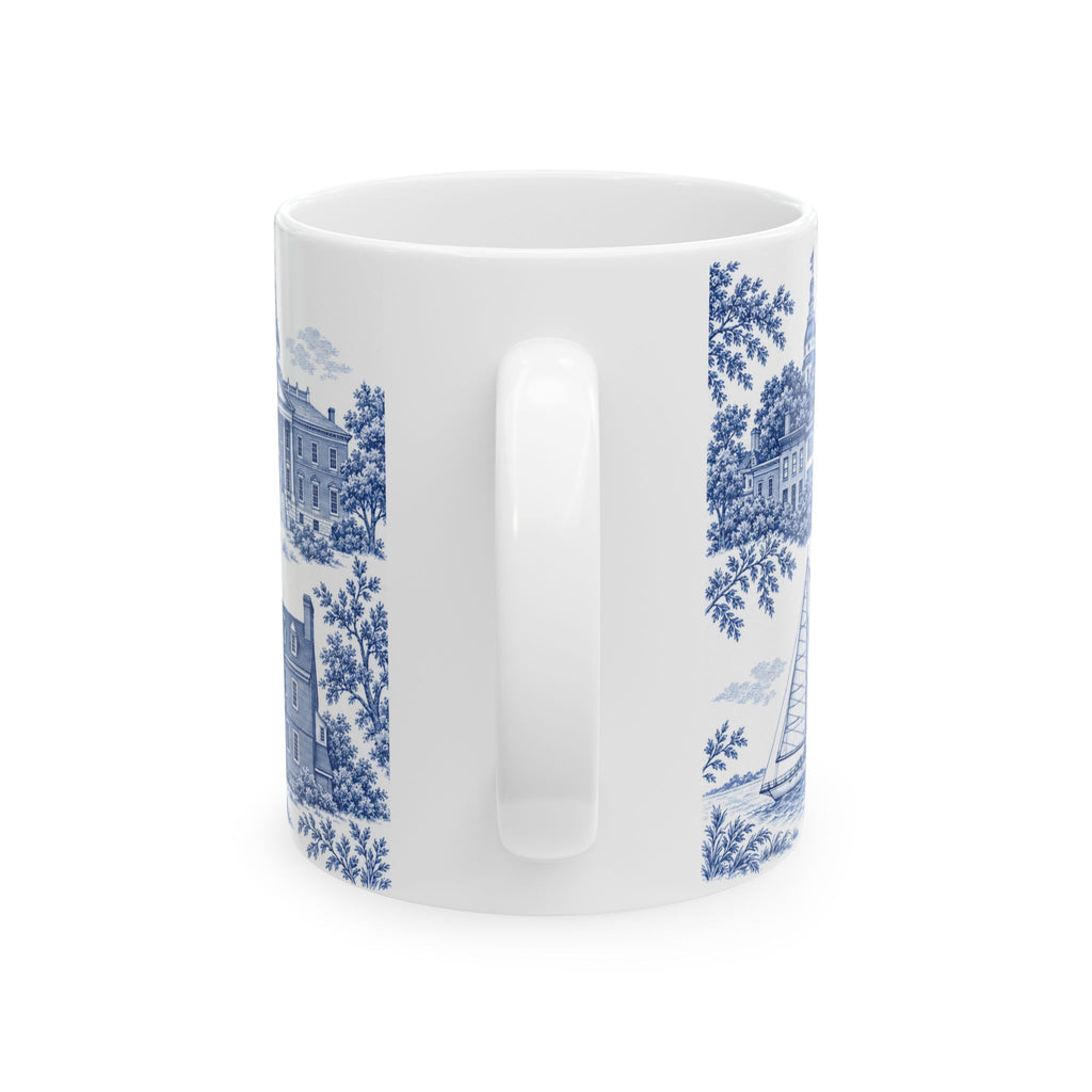 Annapolis Blue Toile de Jouy Ceramic Mug – Vintage Scenic 11oz
