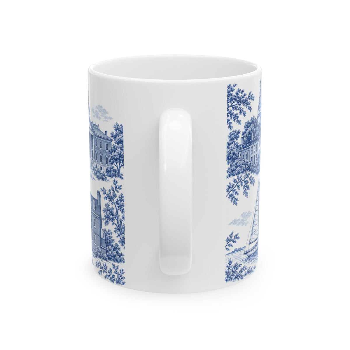 Annapolis Blue Toile de Jouy Ceramic Mug – Vintage Scenic 11oz