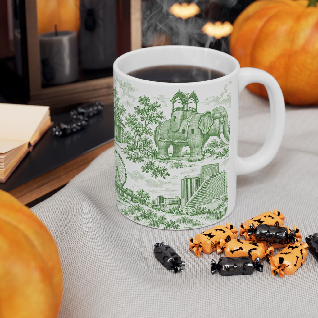 Atlantic City Green Toile de Jouy 11oz Mug