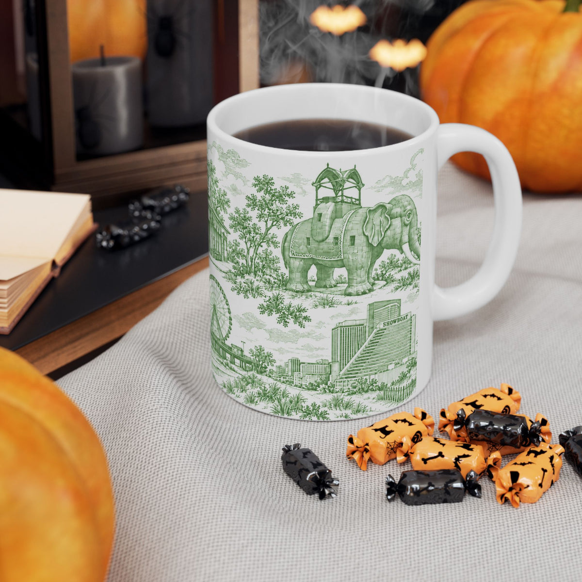 Atlantic City Green Toile de Jouy 11oz Mug