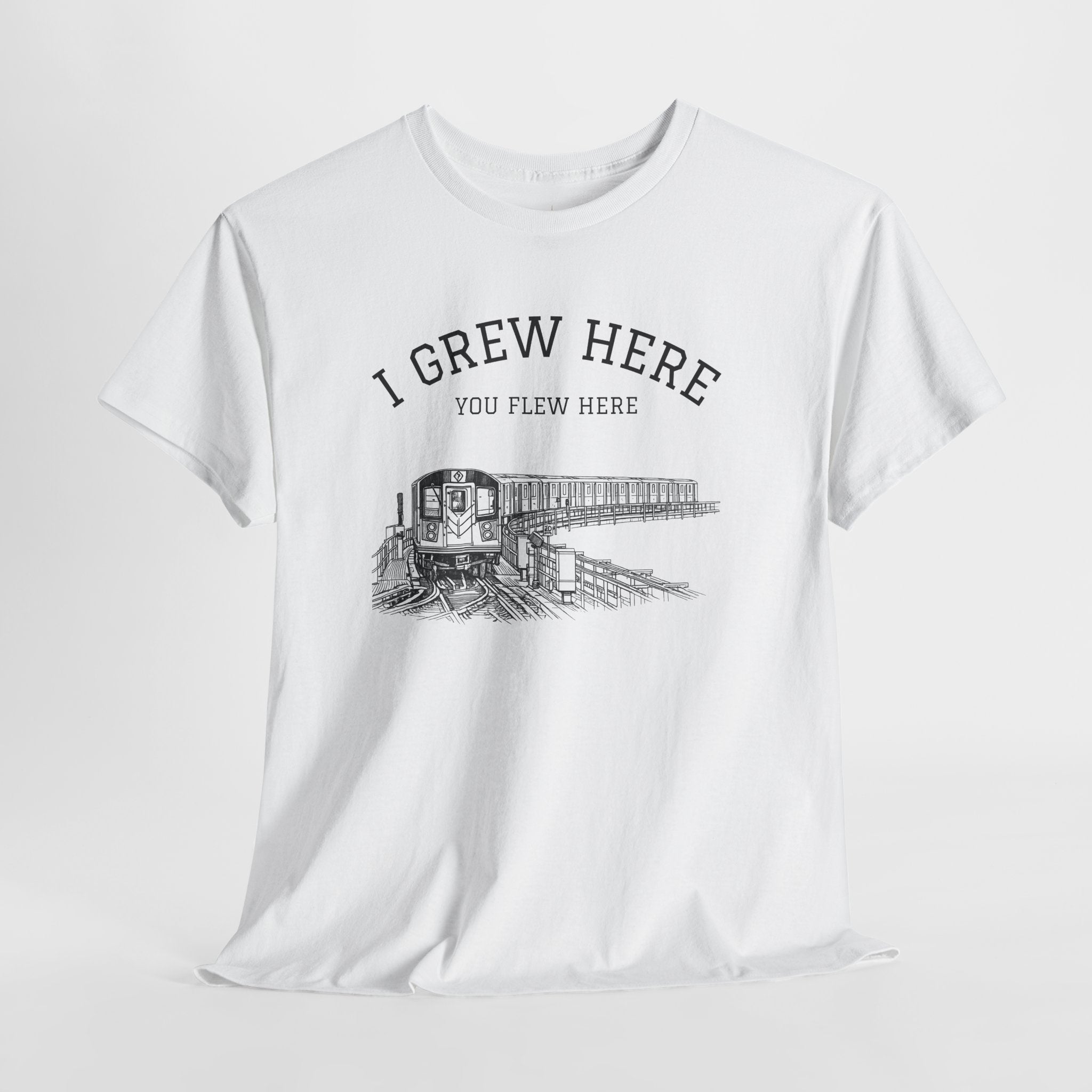 Camiseta de metro elevado de Nueva York | Yo crecí aquí, tú volaste aquí, camiseta de tren de la ciudad de Nueva York