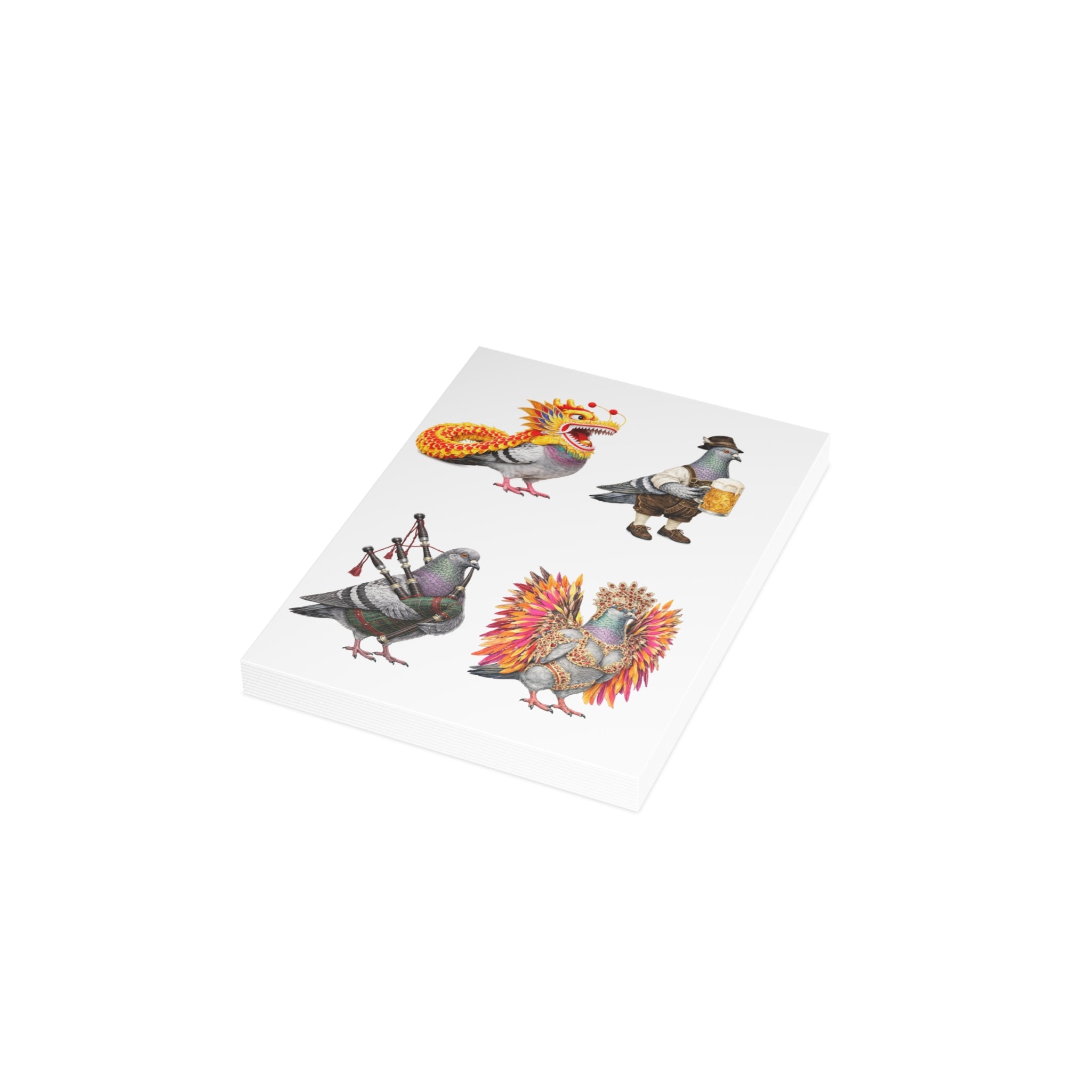 Parade Day NYC Pigeon Greeting Cards | Party Like A New Yorker Bird Lover Holiday Celebration Card Pack