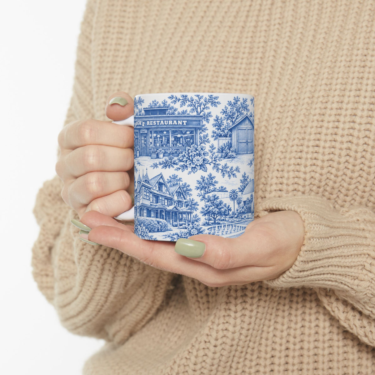 Silicon Valley Blue Toile de Jouy 11oz Ceramic Mug