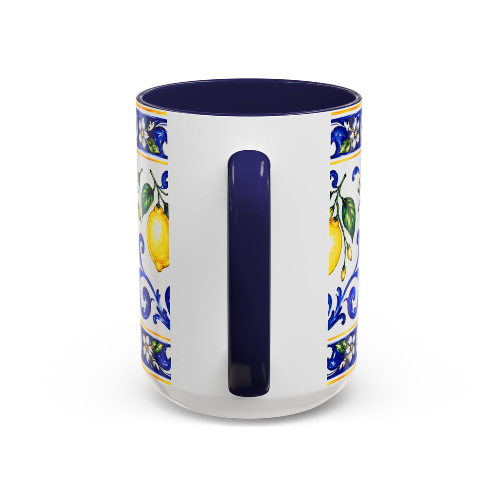 Little Italy Amalfi Blue with Lemon Mug — Blue Ceramic Kitchen Mug (11oz)