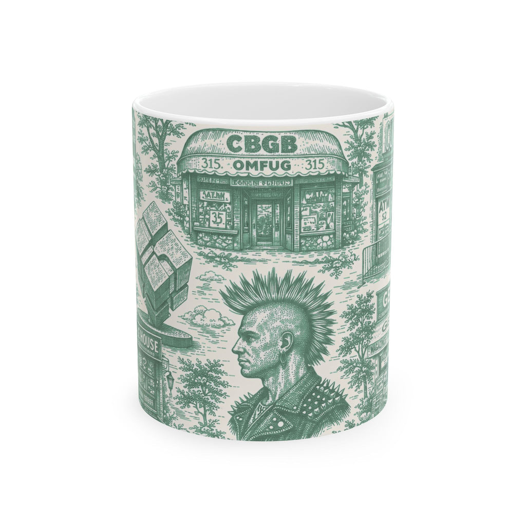 East Village Green Toile de Jouy Mug | NYC Chinoiserie Ceramic Mug