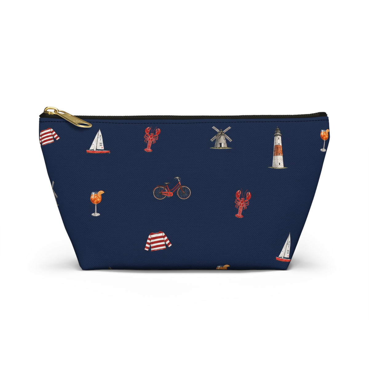 Icons of The Hamptons Navy Blue Pouch — T-Bottom Makeup & Travel Organizer
