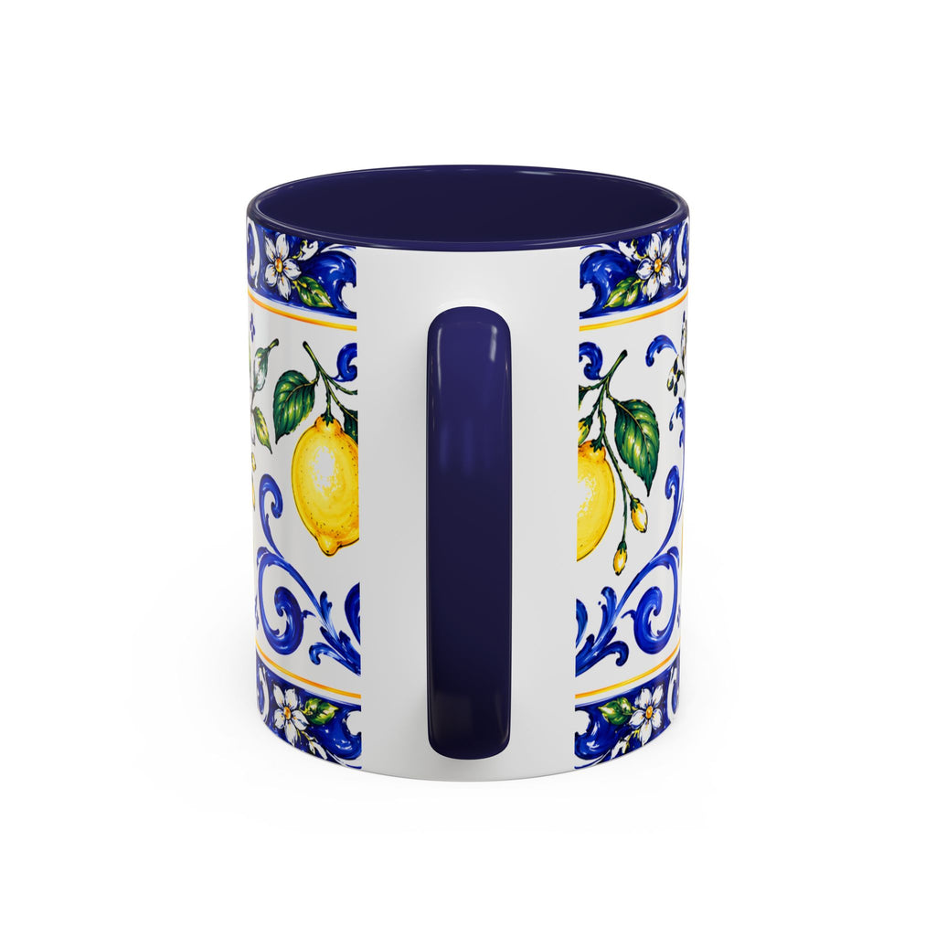 Little Italy Amalfi Blue with Lemon Mug — Blue Ceramic Kitchen Mug (11oz)