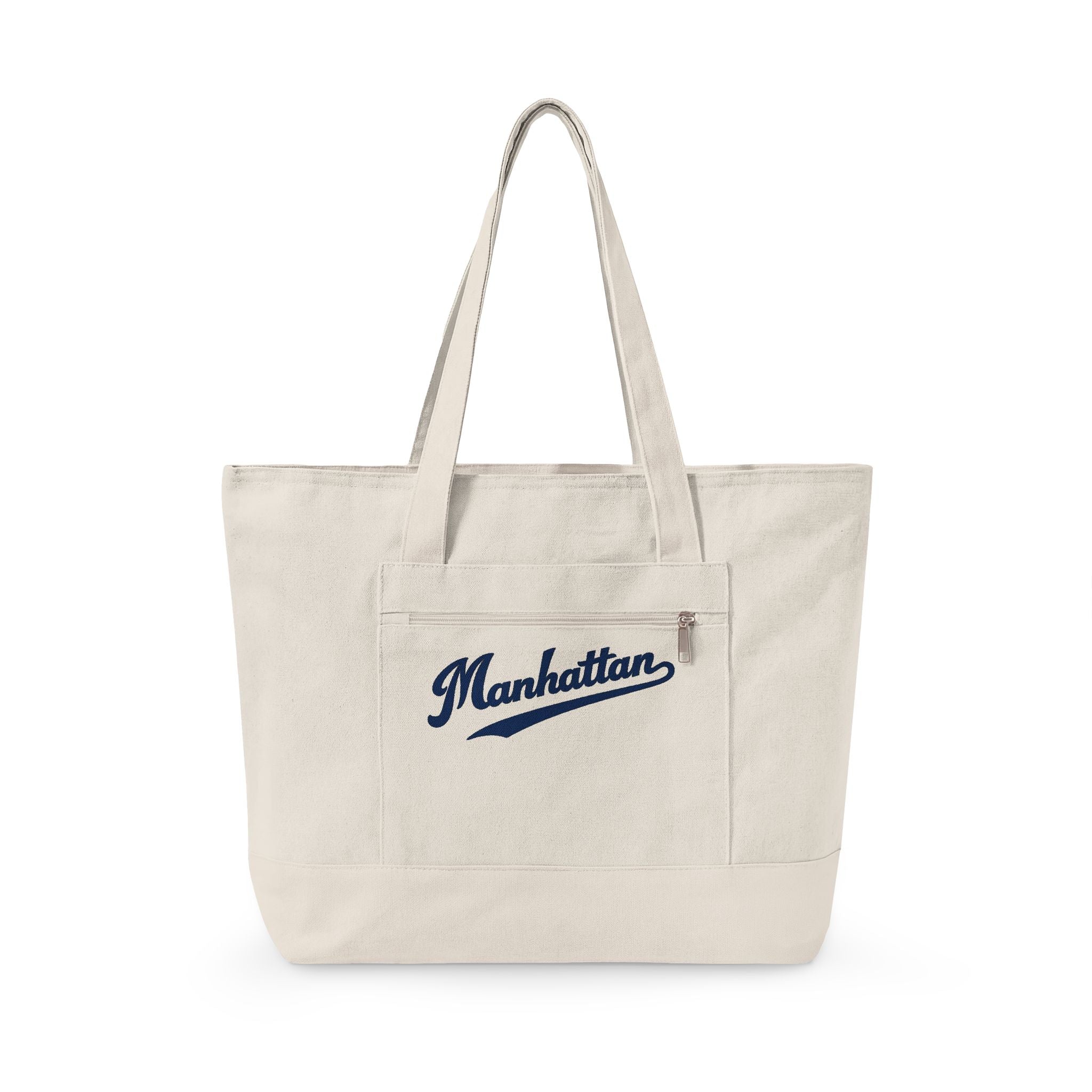 Manhattan Canvas Tote — Zippered Market Bag