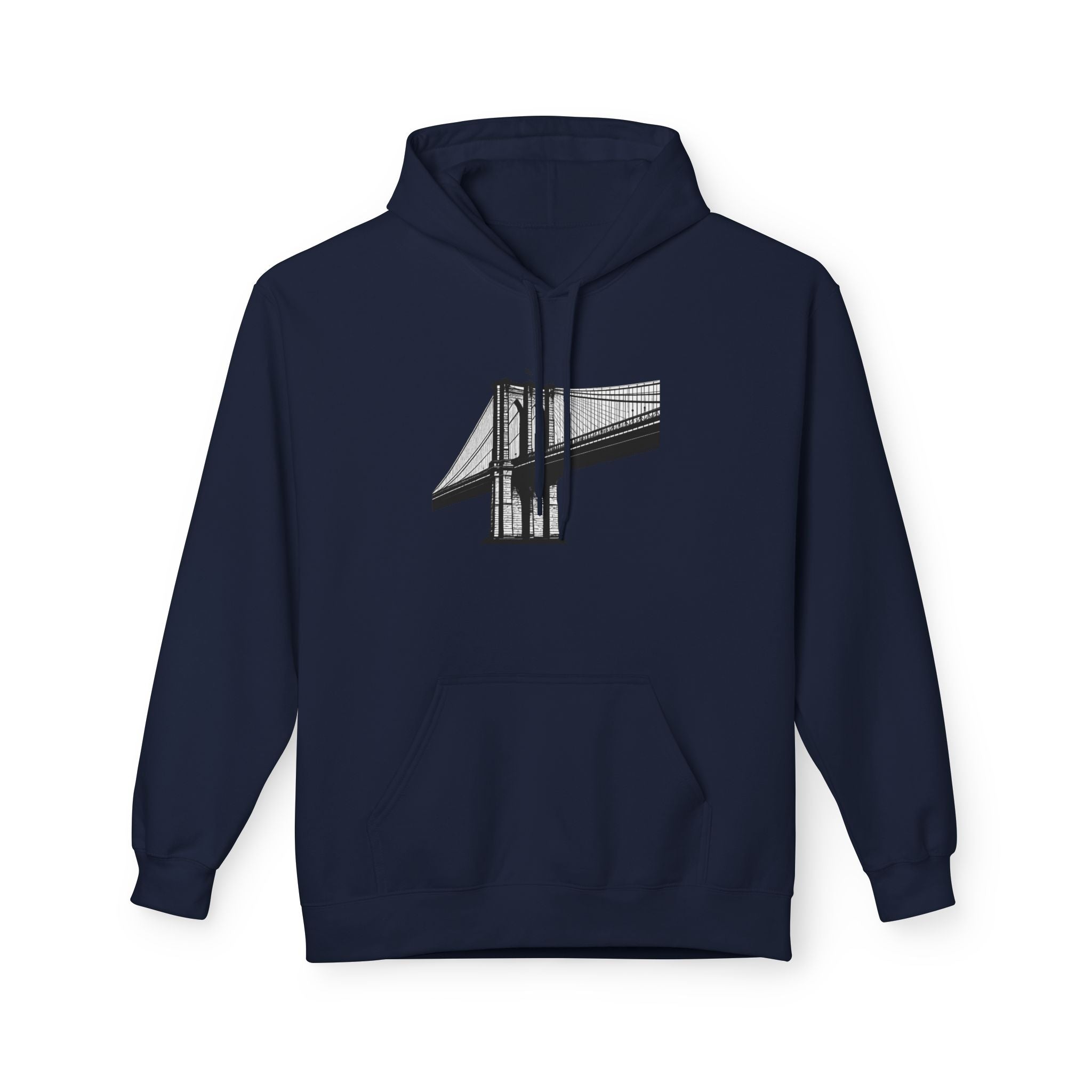 Brooklyn Bridge Sketch Hoodie — New York City Pullover Hooded Sweatshirt