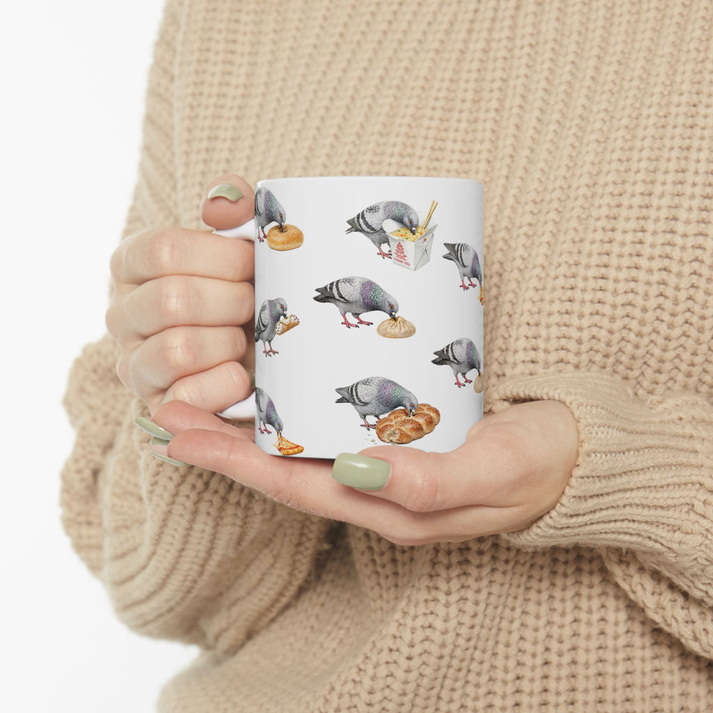 NYC Pigeon New York Food Influencer Ceramic Mug — NYC Foodie Coffee Mug 11oz
