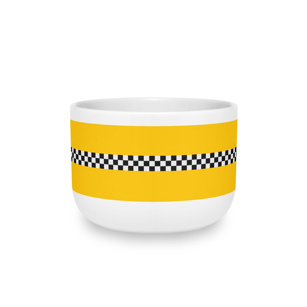 NYC Checkered Taxi Cab Soup Bowl  25oz Ceramic Soup Bowl