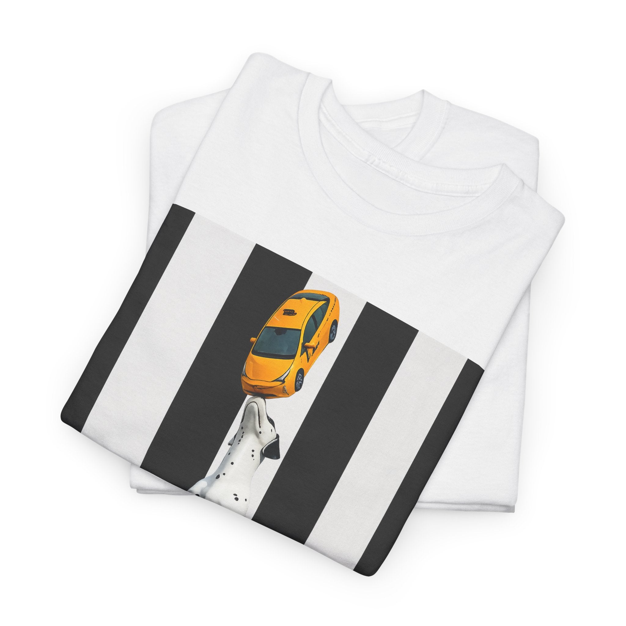 East 34th Street Dalmatian Tee — Retro Striped Dog Graphic T-Shirt
