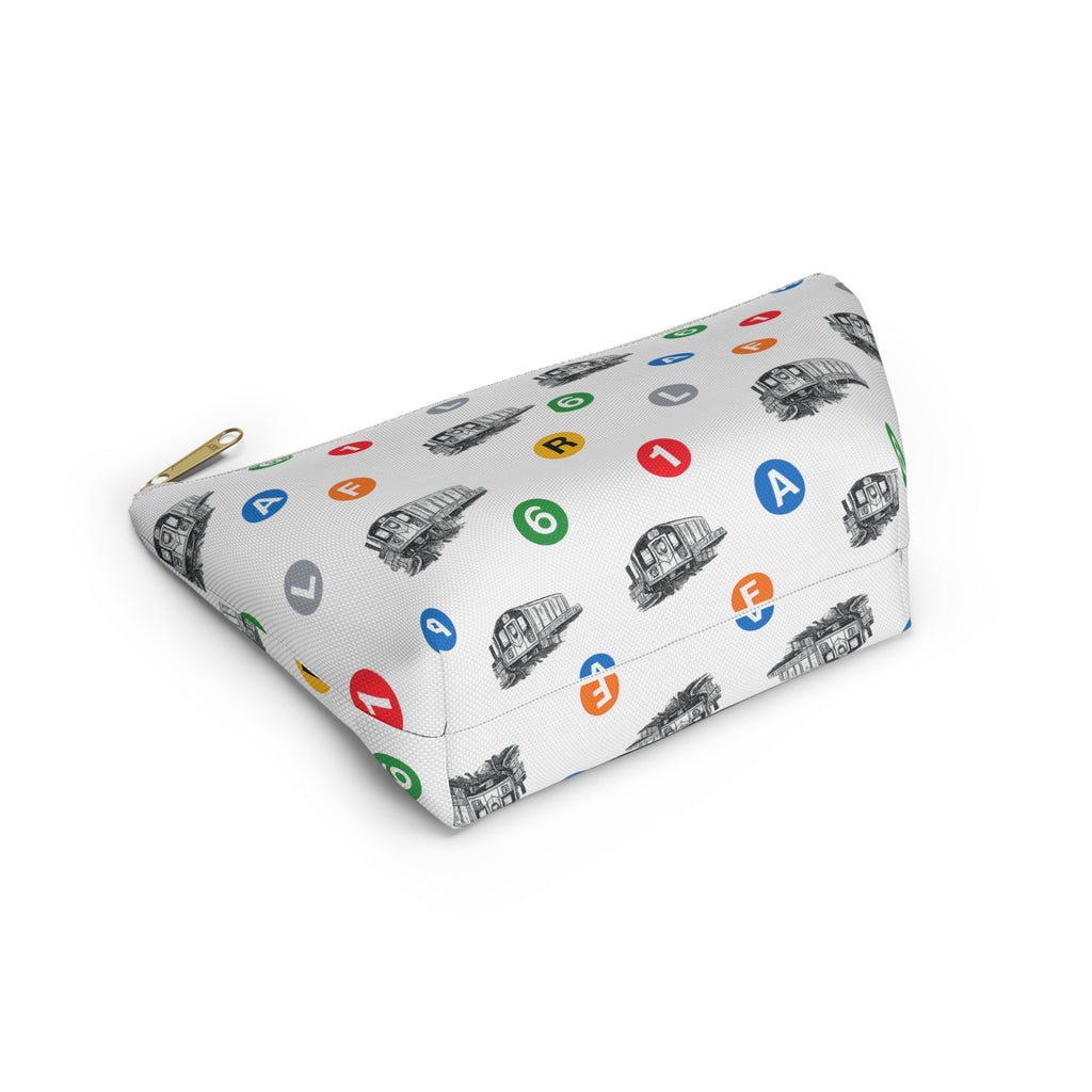 New York Subway Train Transit Icons— T-Bottom Makeup Bag