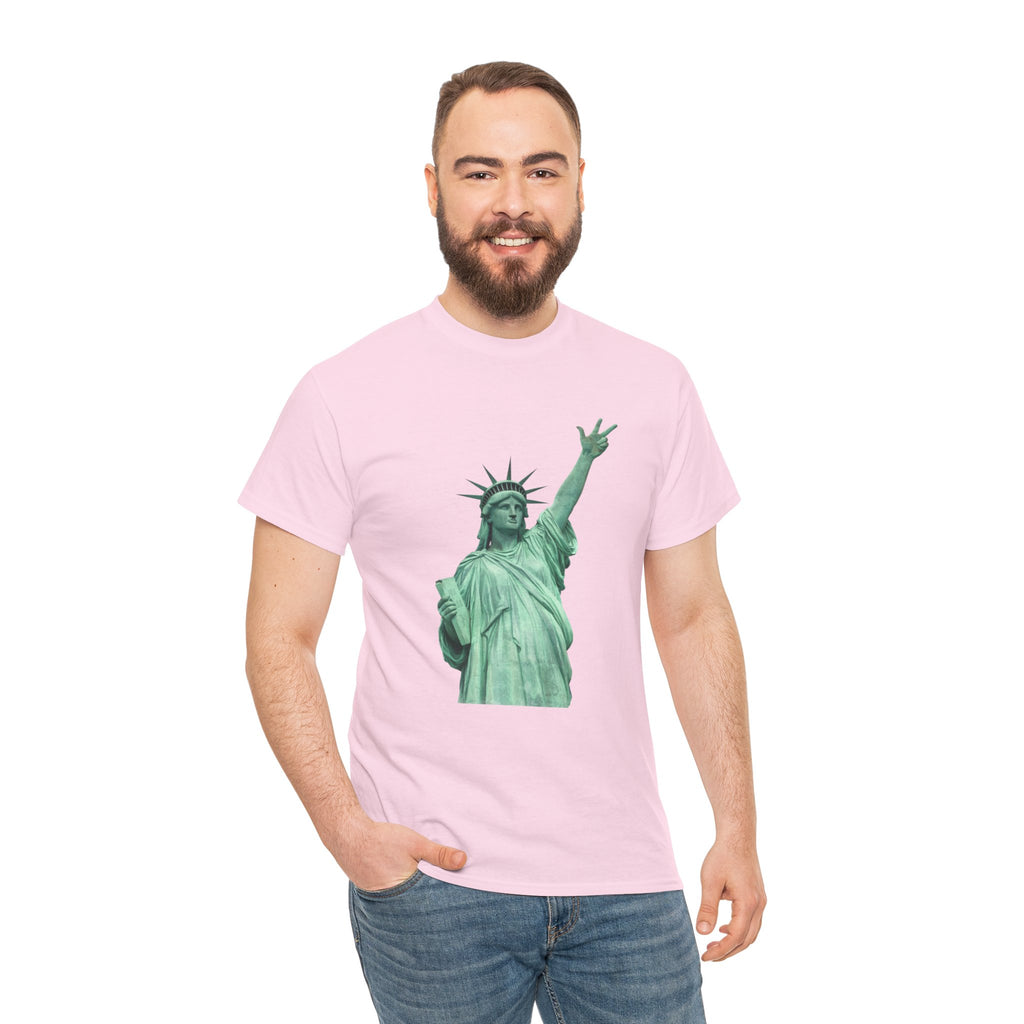 Customizable Statue of Liberty Three Points T-Shirt | NYC Jalen Brunson Basketball 3 Point Shot Tee