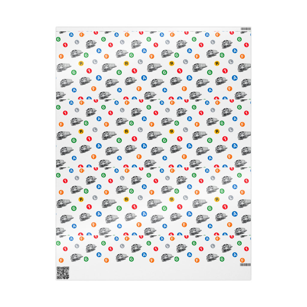 Subway Train & Transit Icons Gift Wrap Papers | NYC Metro Subway Pattern Wrapping Paper