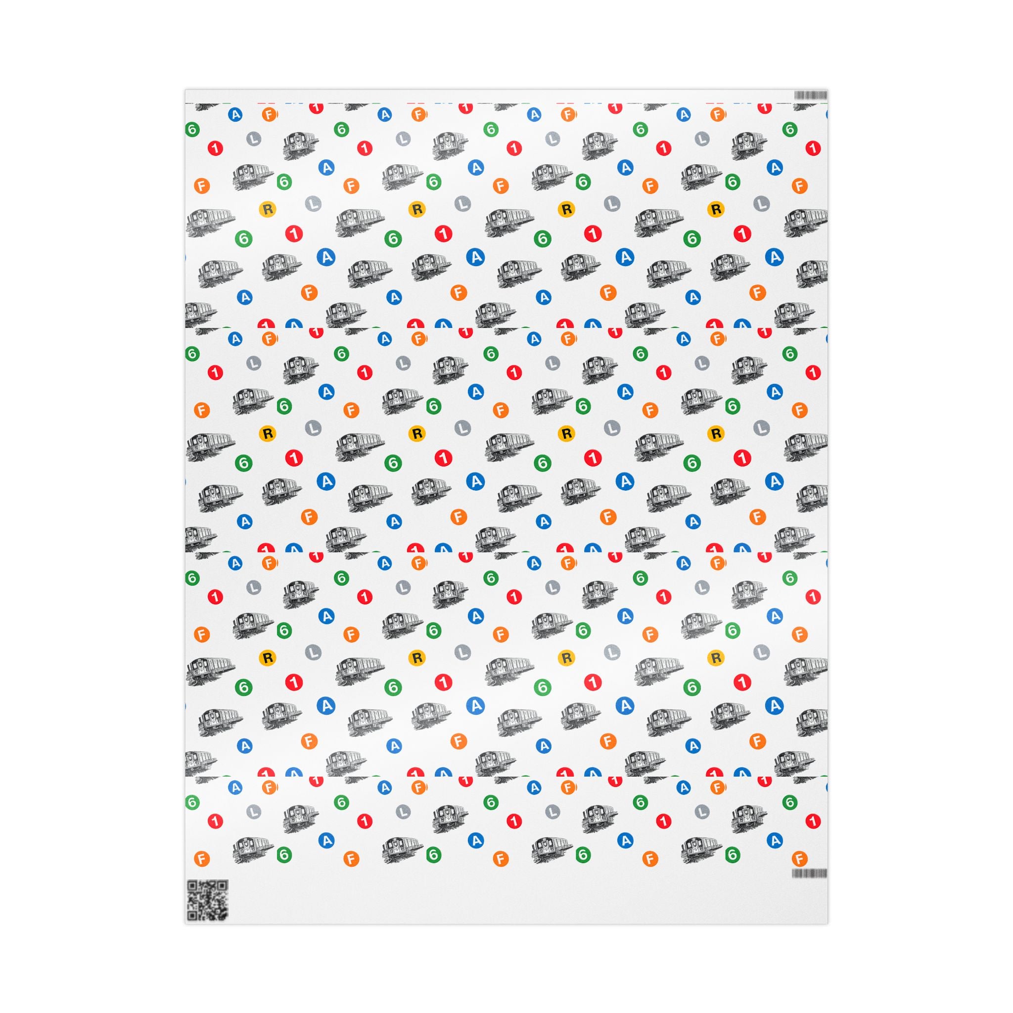 Subway Train & Transit Icons Gift Wrap Papers | NYC Metro Subway Pattern Wrapping Paper