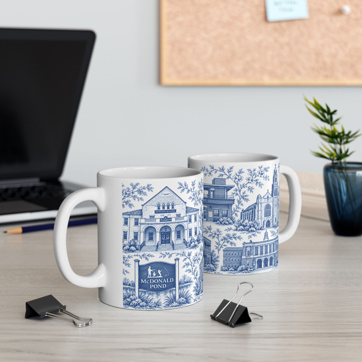 Rockville Center Blue Toile de Jouy 11 oz Mug