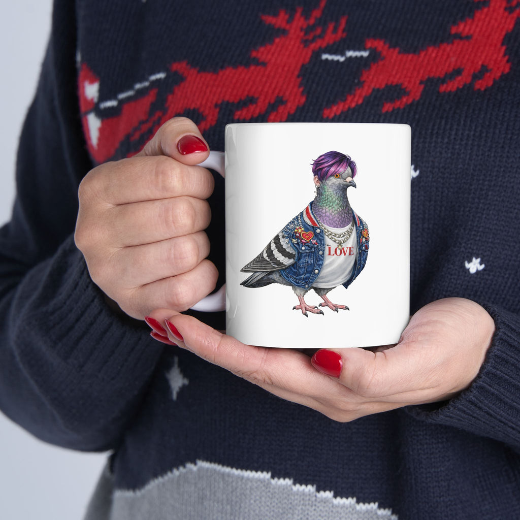 Taza personalizable de paloma de Koreatown NYC | Taza de café de cerámica para amantes de las aves y fanáticos del béisbol de Nueva York