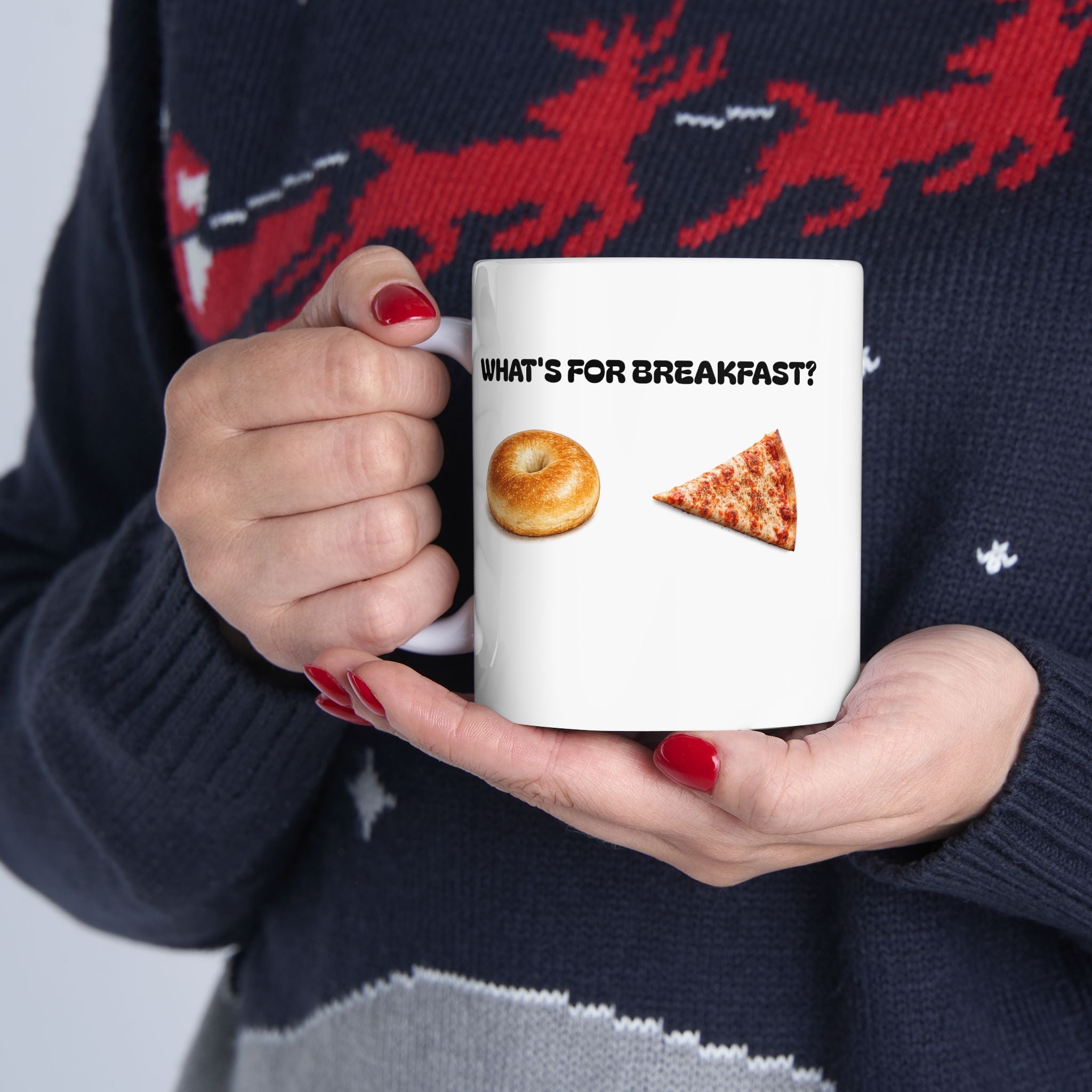 Bagel or Pizza Mug | NYC Breakfast Dilemma Coffee Tea Ceramic Mug