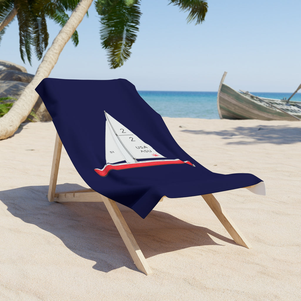 Toalla de playa con diseño de velero del Central Park | Diseño playero veraniego