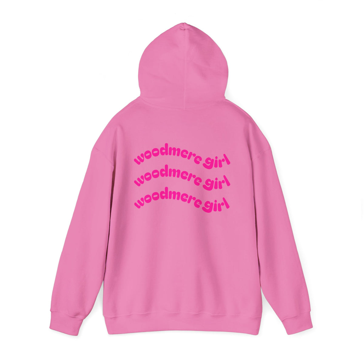 Woodmere Girl Hoodie – Retro Pink Wave Back Print Hooded Sweatshirt