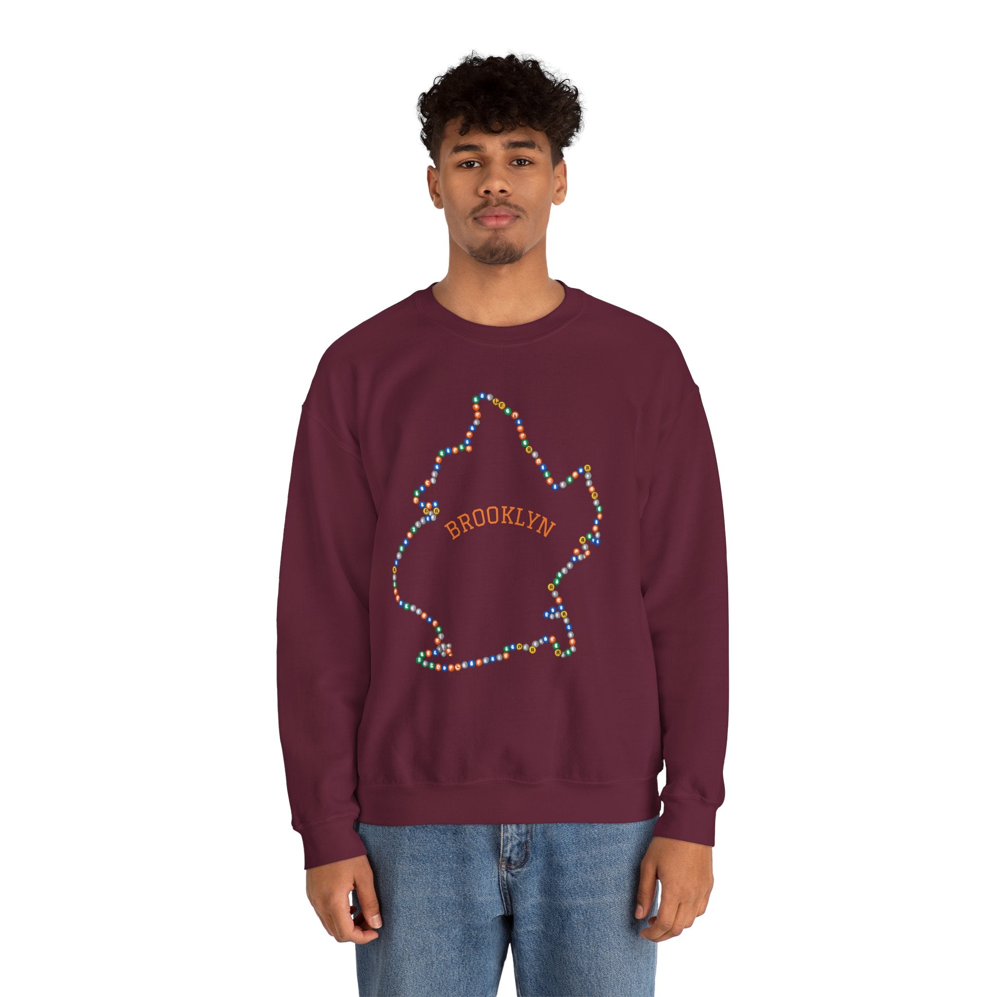 Sudadera con mapa del metro de Brooklyn | Suéter de cuello redondo de NYC