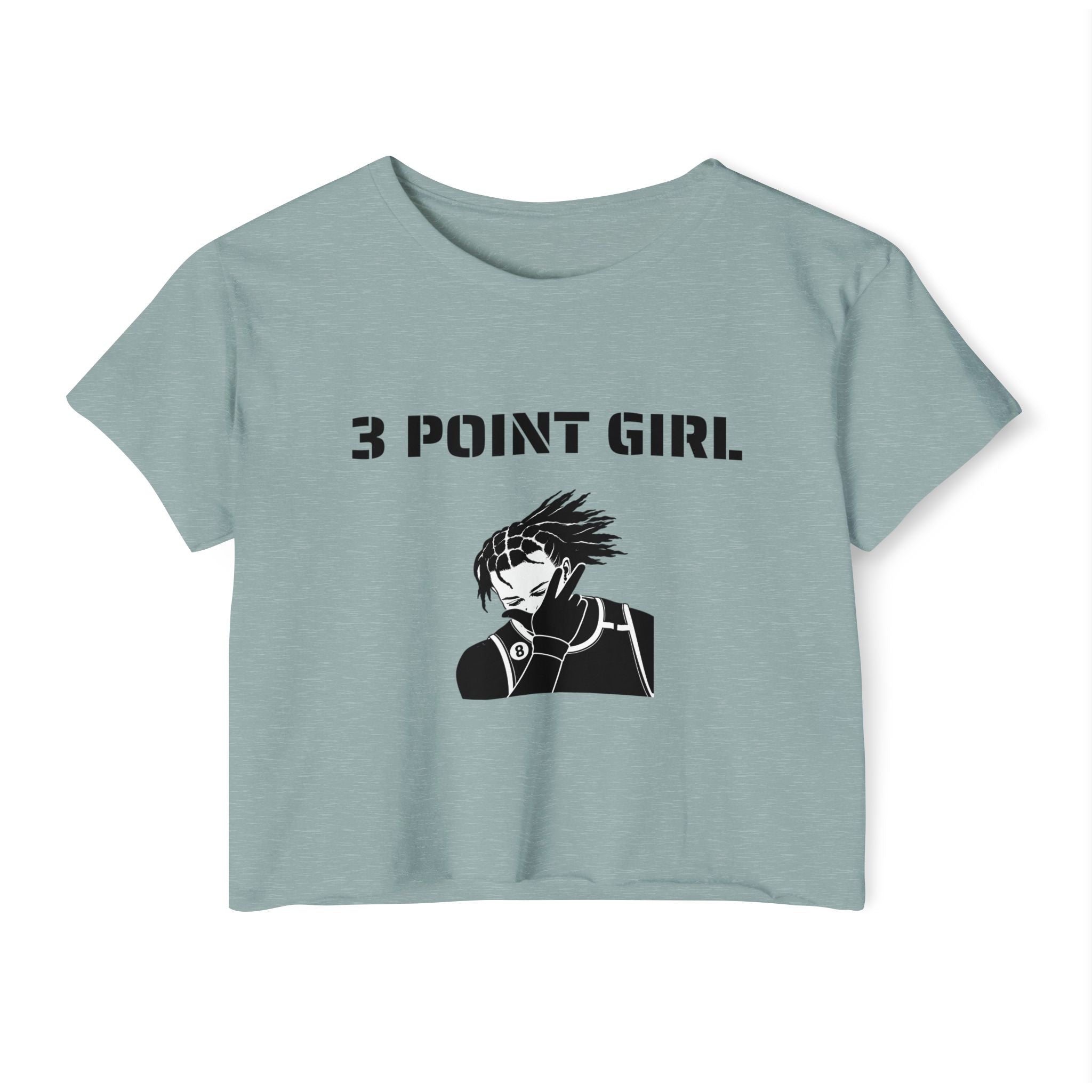 3 Point Girl Crop Top Tee | New York Knicks Jalen Brunson Basketball T-shirt