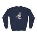 Customizable Queens NYC Pigeon NYC Kids Crewneck Sweatshirt    New York Baseball Fan Bird Lover Childrens Sweater