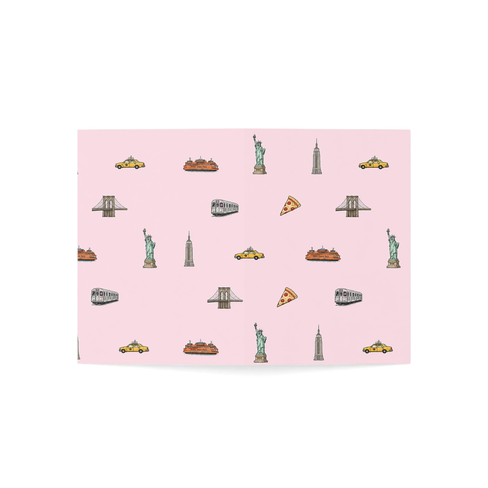 Icons of New York City Pink  Greeting Card | Forbidden Love Card