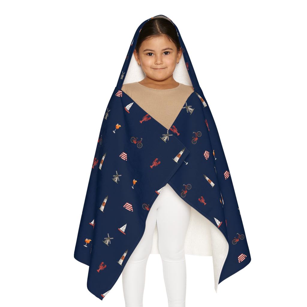 Icons of The Hamptons Navy Blue Hooded Kids Towel — Childrens Towel