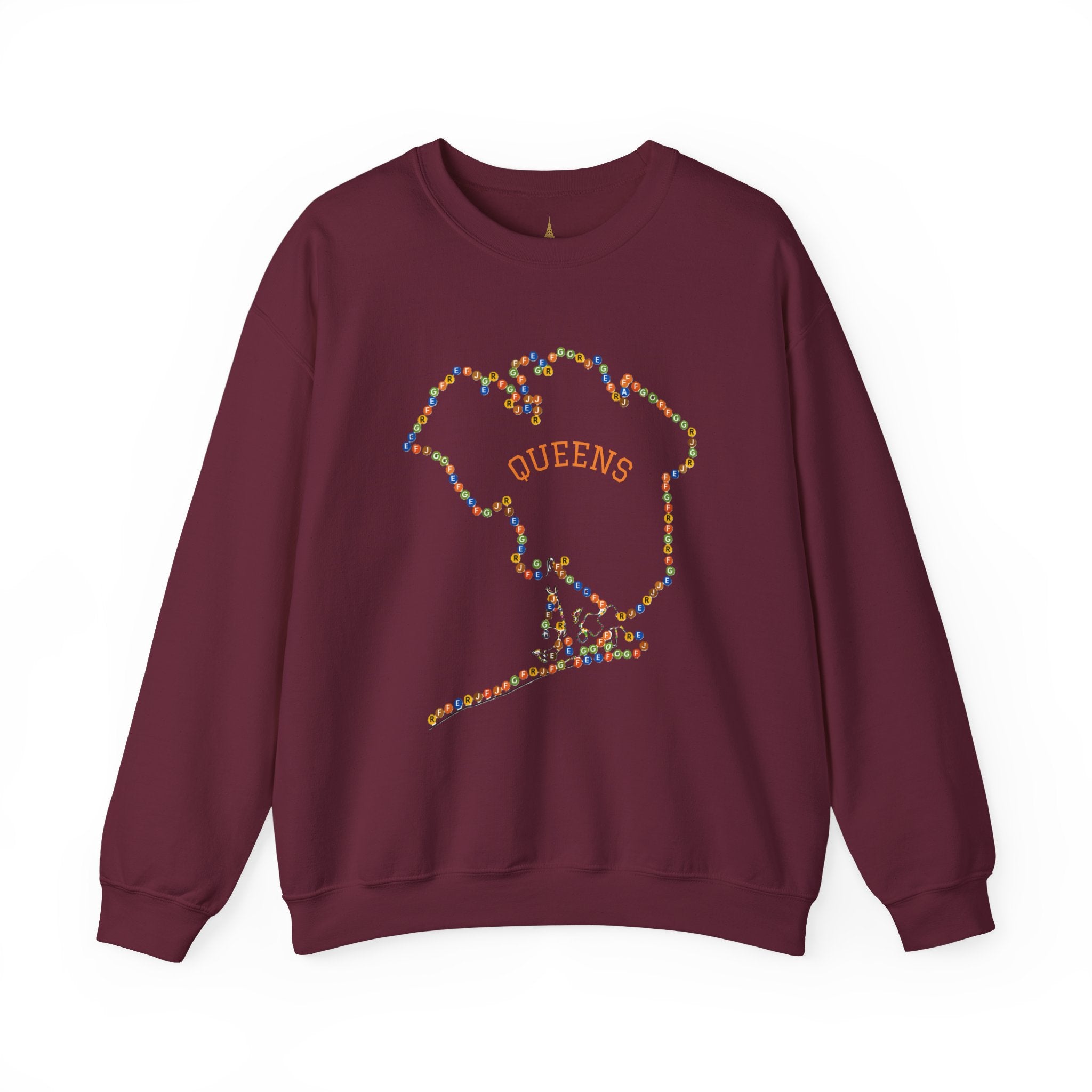 Sudadera con letreros de metro de Queens Map | Suéter de cuello redondo de NYC