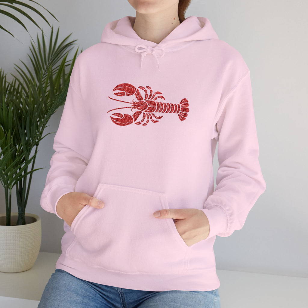 Hamptons Lobster Hoodie — Coastal Style Pink Hooded Swetshirt