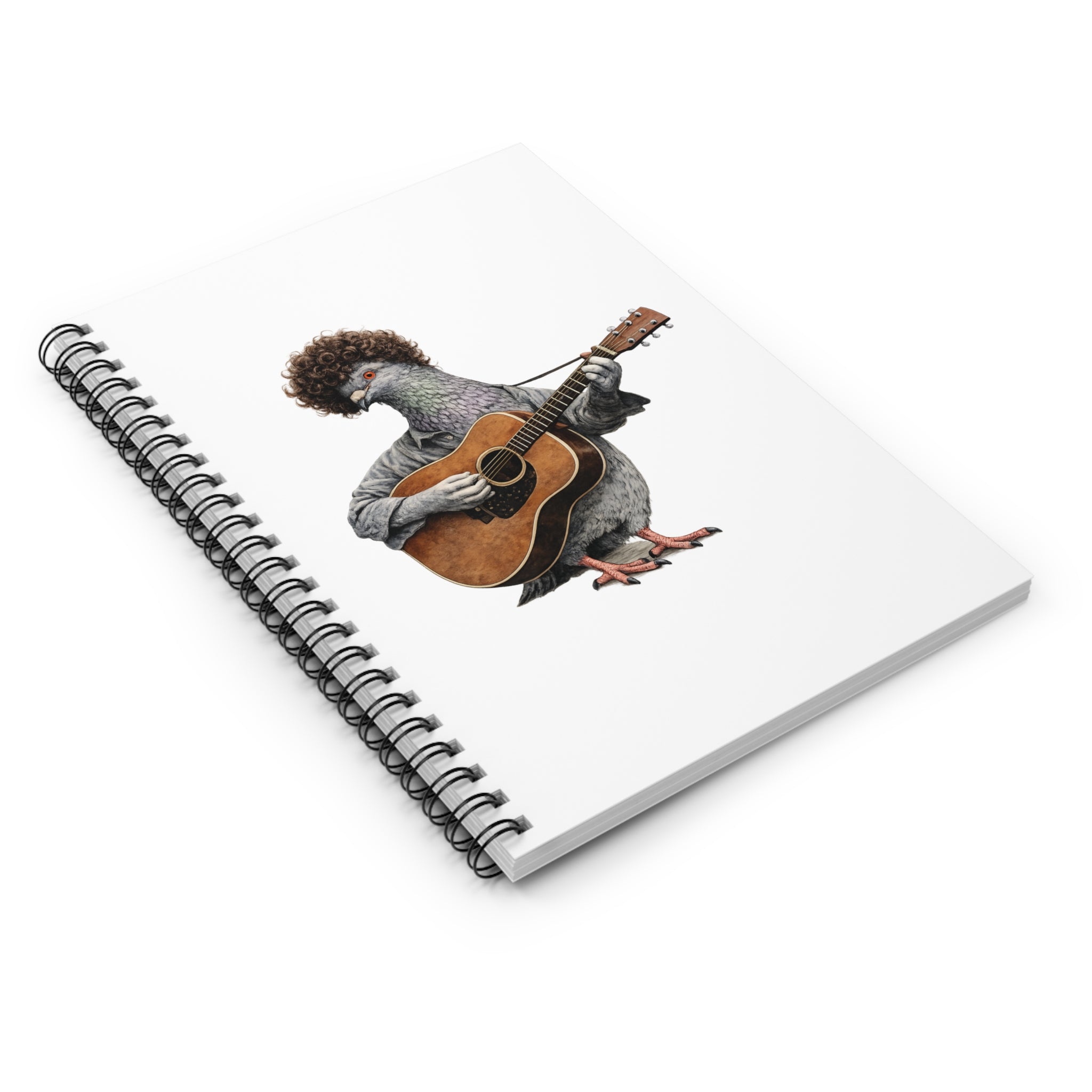 Customizable Greenwich Village NYC Pigeon Spiral Journal |  New York Folk Singer Bird Lovers Notebook