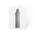 Flatiron Building Greeting Cards — Minimal Architectural Sketch Note Cards with Envelopes