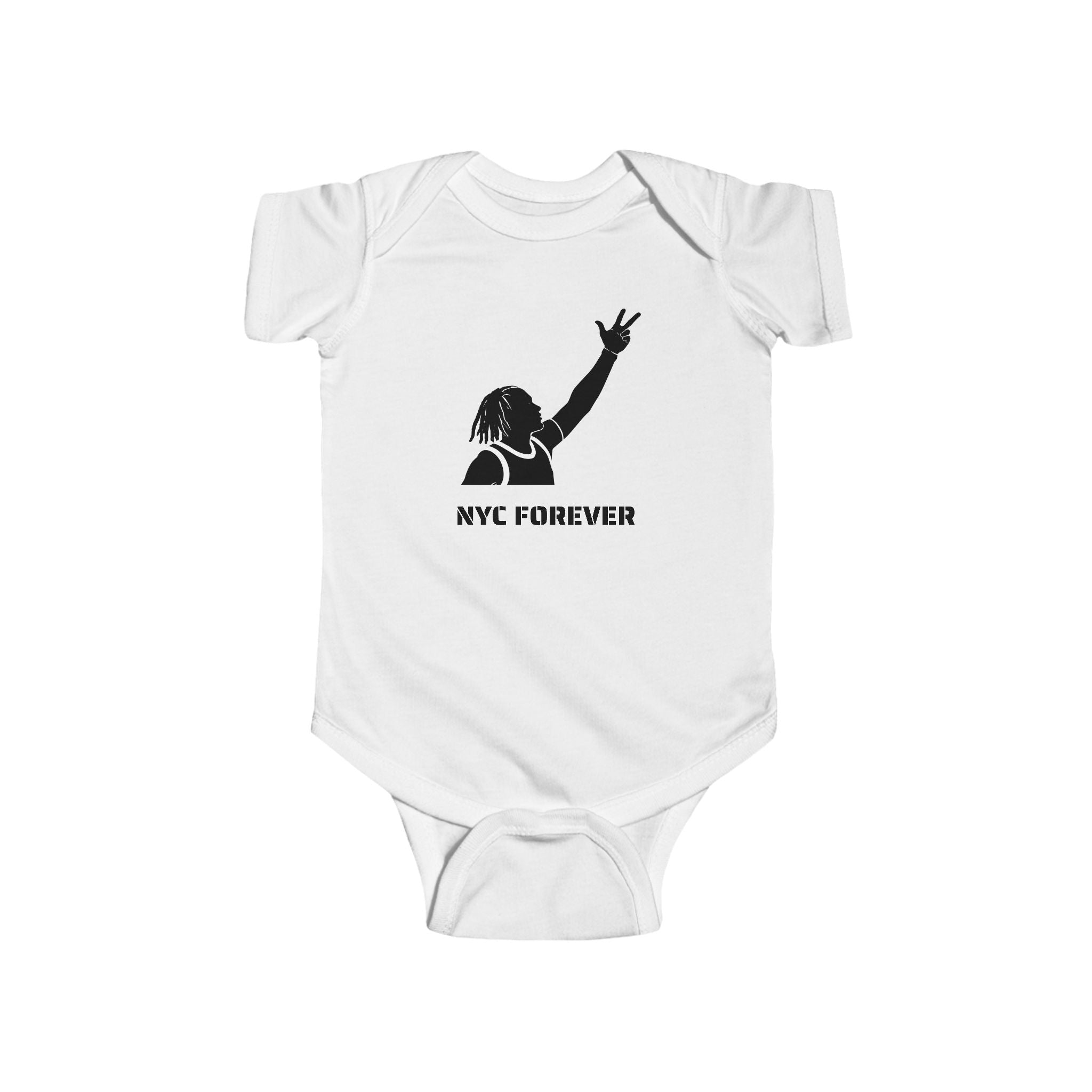 Jalen Brunson NYC Forever baby bodysuit | New York Basketball infant onesie