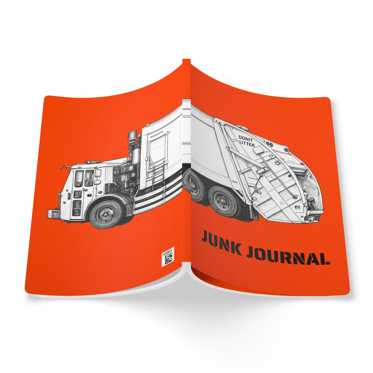 Junk Journal Softcover — Orange Garbage Truck Notebook