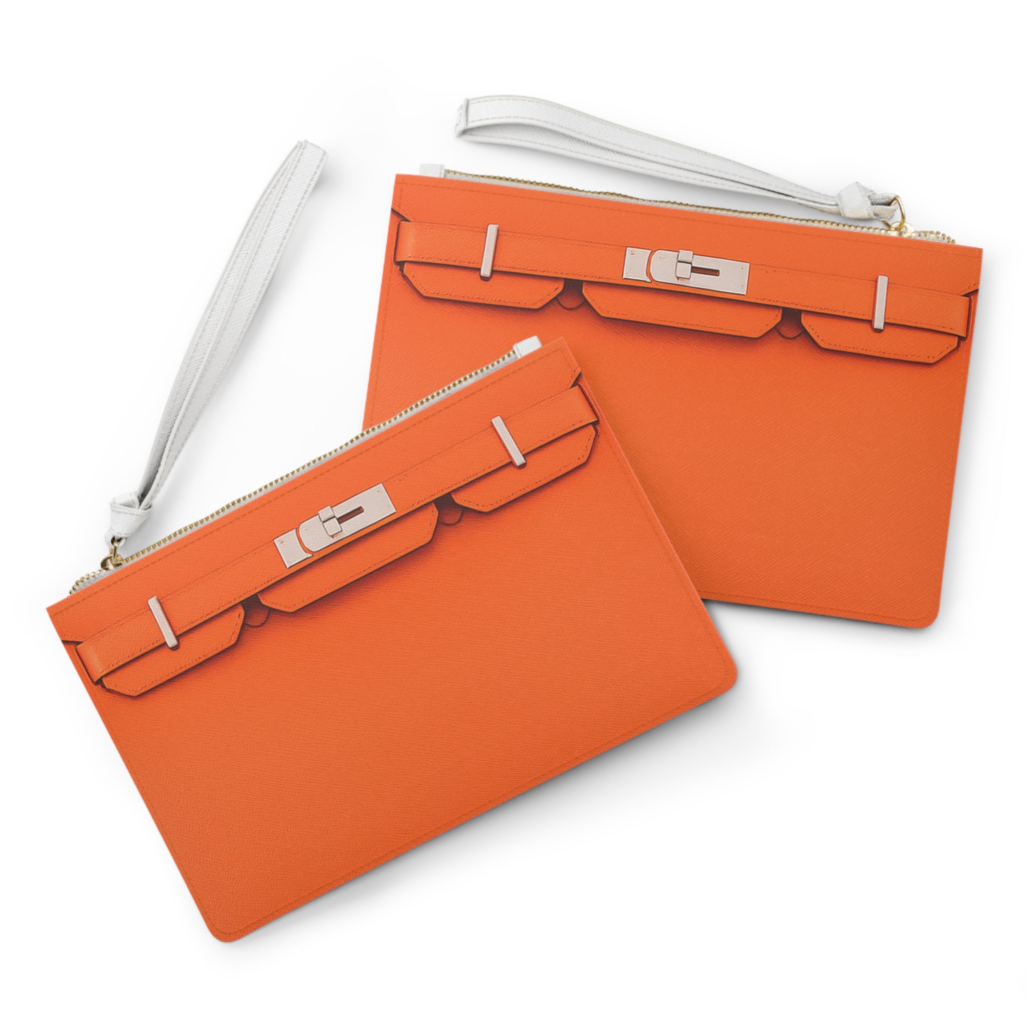 Canal Street Orange Clutch Bag — Elegant Wristlet Purse for Evening & Gifts
