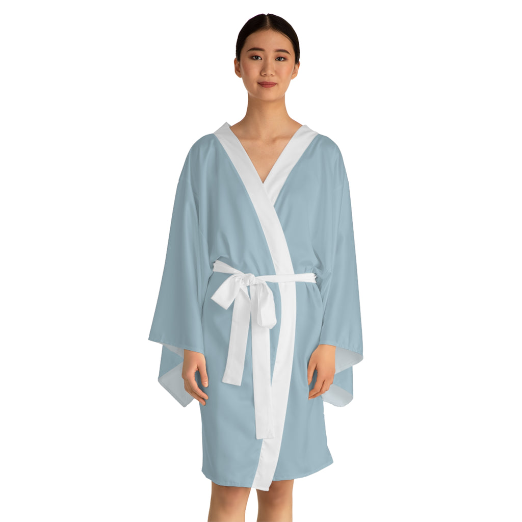 Chinatown Dragon Kimono Robe — Blue Chinese Dragon Long Sleeve House Robe
