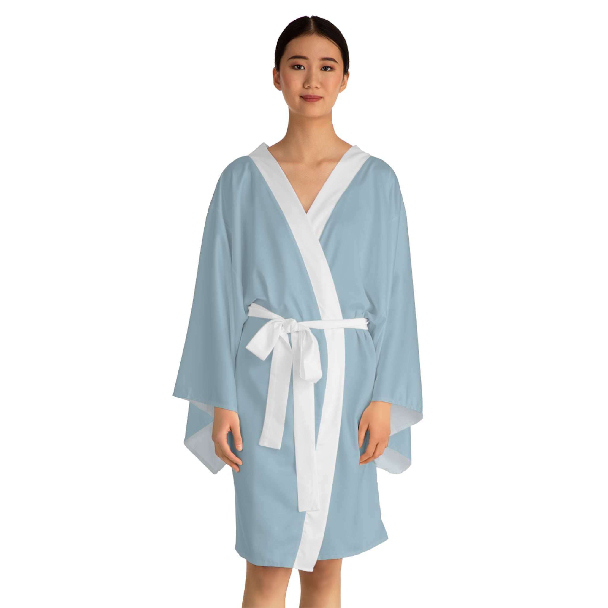 Chinatown Dragon Kimono Robe — Blue Chinese Dragon Long Sleeve House Robe