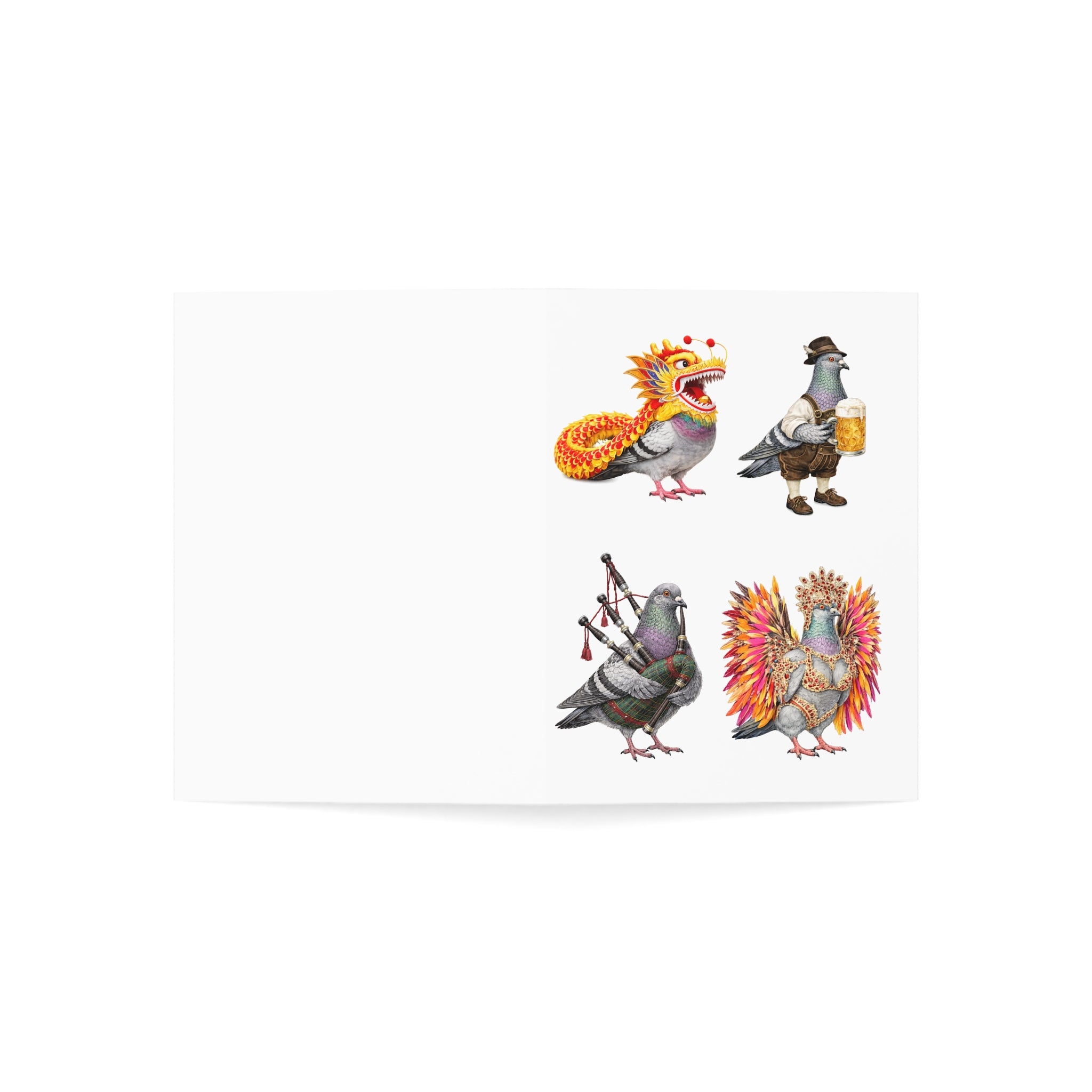 Parade Day NYC Pigeon 4.6” x 6.25” Greeting Cards | Pack of 10 Party Like A New Yorker Bird Lover Holiday Celebration Cards