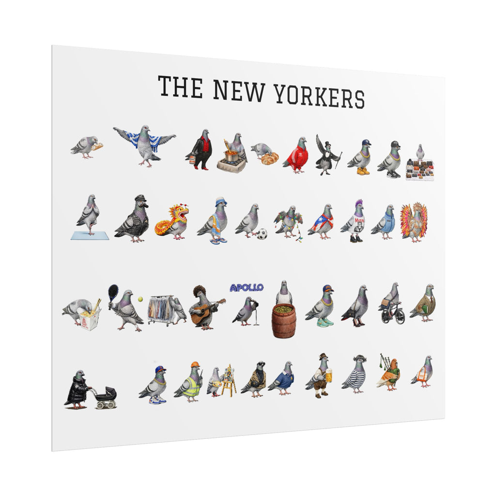 The New Yorkers Neighborhood Pigeons Rolled Poster | NYC Pigeon Gift for Bird Lovers