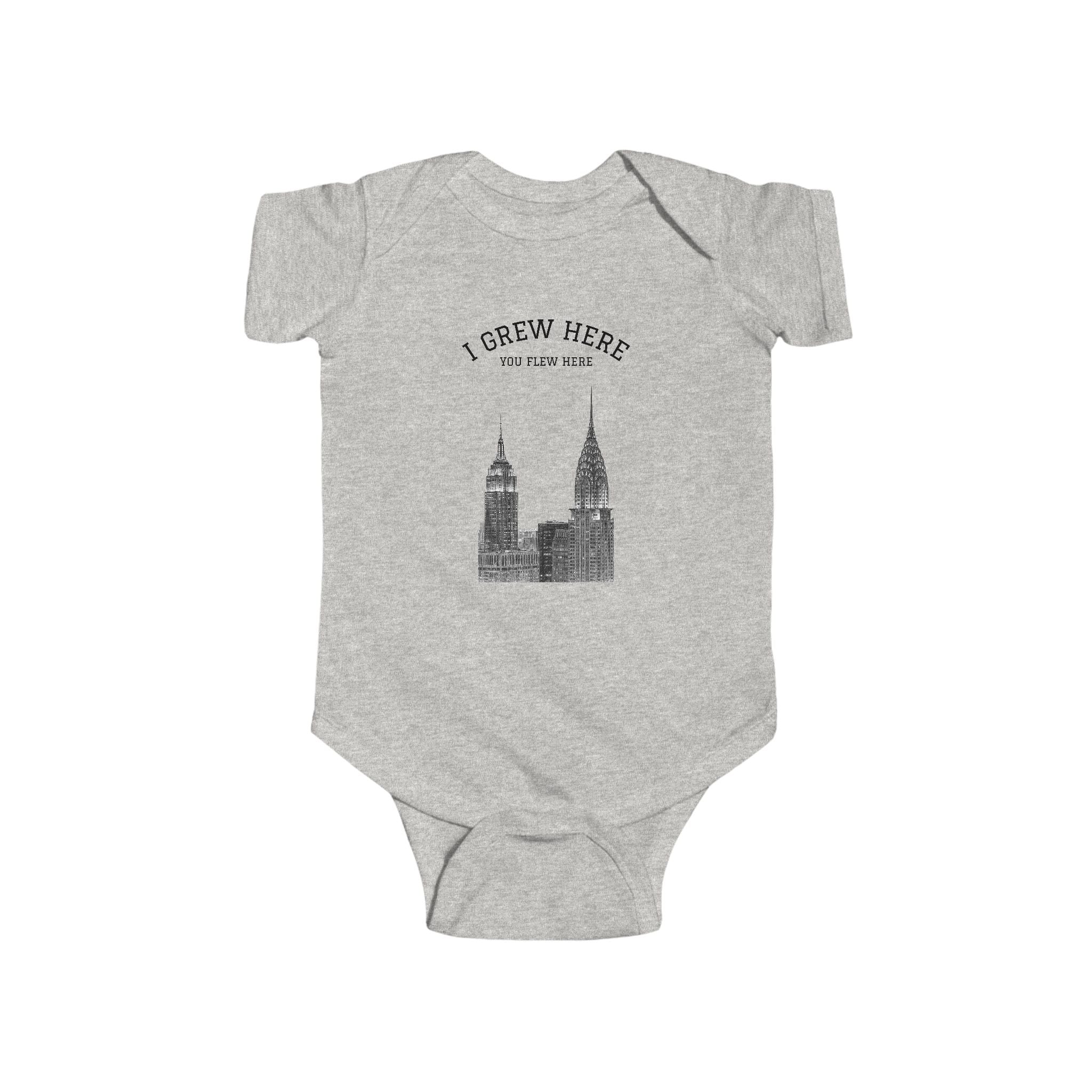 New York City Skyline Baby Bodysuit | I Grew Here You Flew Here Infant Onesie