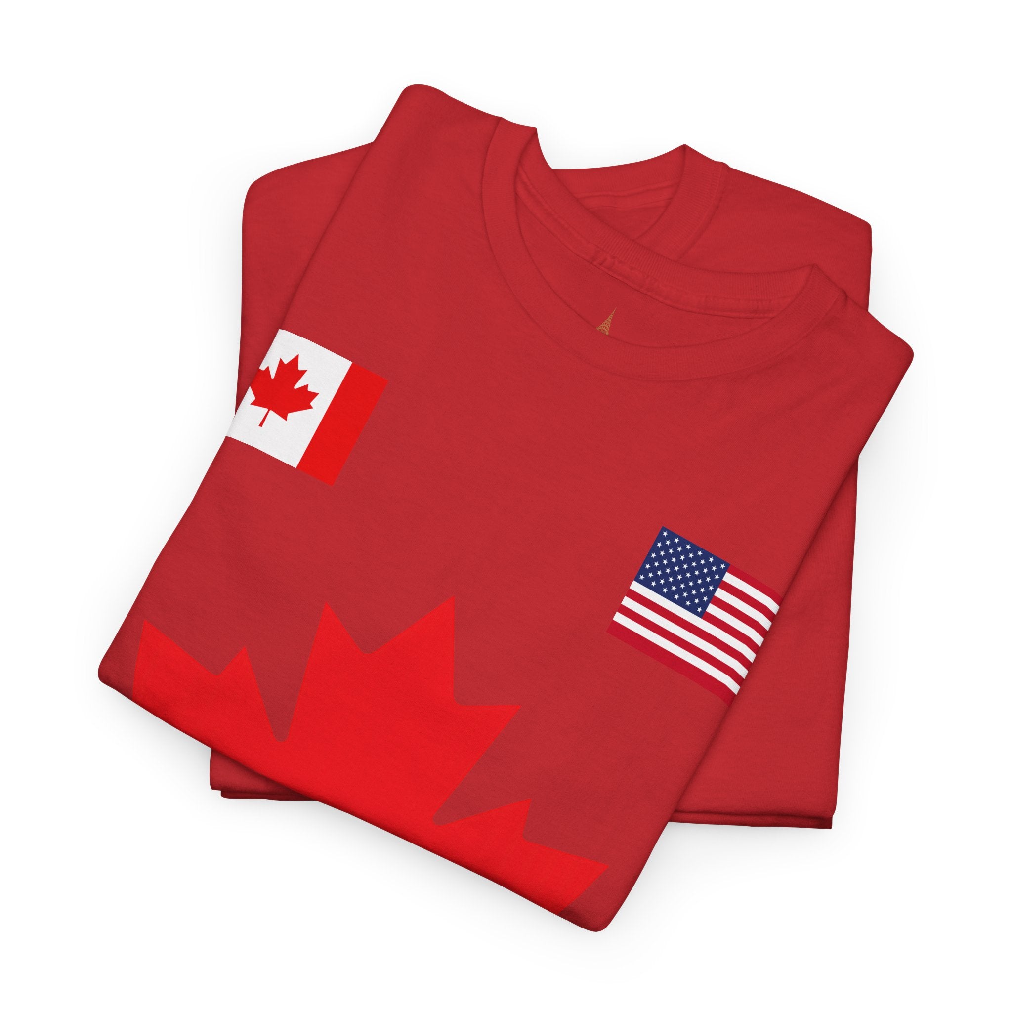 Canadian-American Maple Leaf Soccer T-Shirt | Canadian Flag Tee