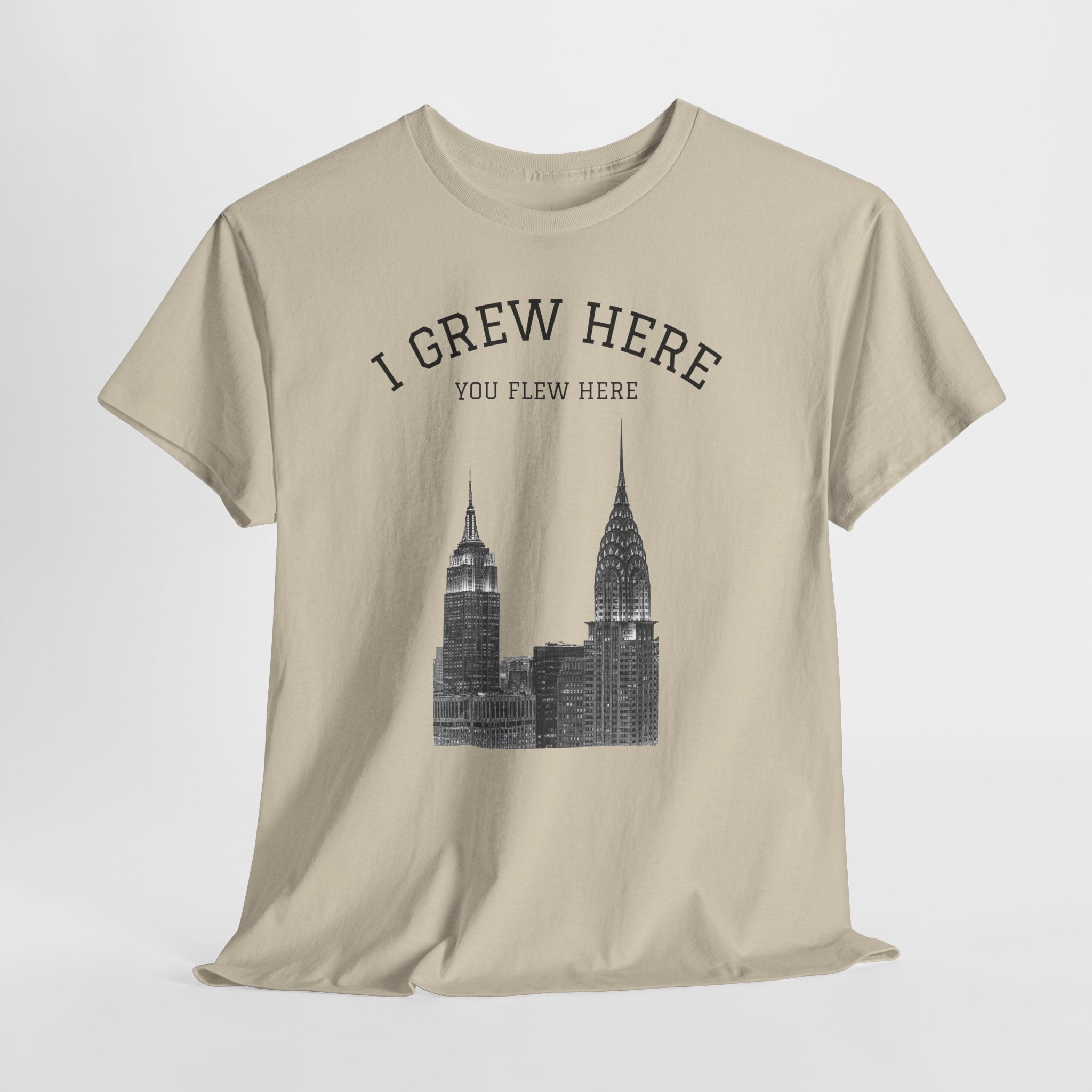 New York City Skyline Tee | I Grew Here You Flew Here Empire State & Chrysler Buildings Manhattan Tee
