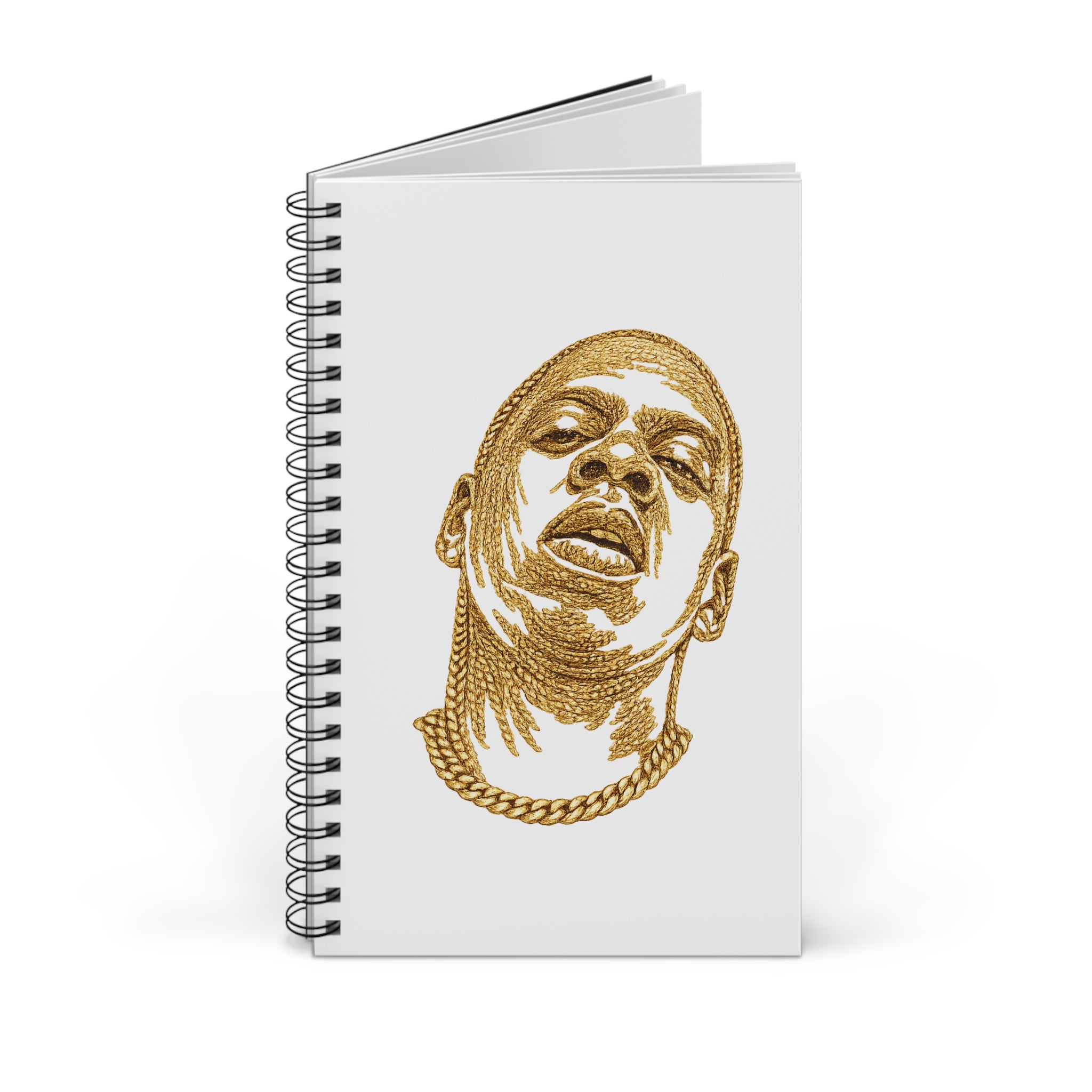 Customizable Gold Chain Jay Z Spiral Journal | NYC Music Brooklyn Hova Notebook