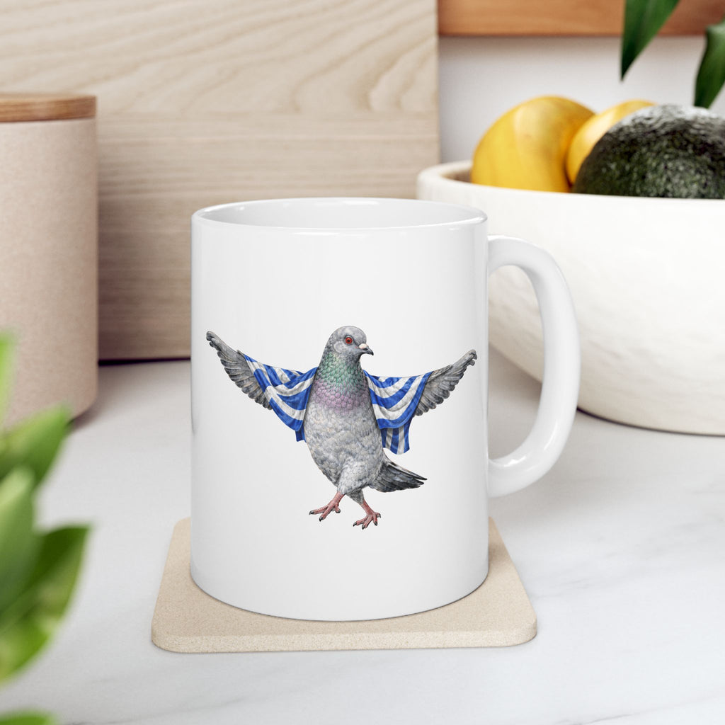 Customizable Astoria NYC Pigeon Mug | Greek Queens Bird Lovers Ceramic Coffee Cup