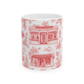 Sag Harbor Red Toile de Jouy Mug | Hamptons Chinoiserie Ceramic Coffee Cup