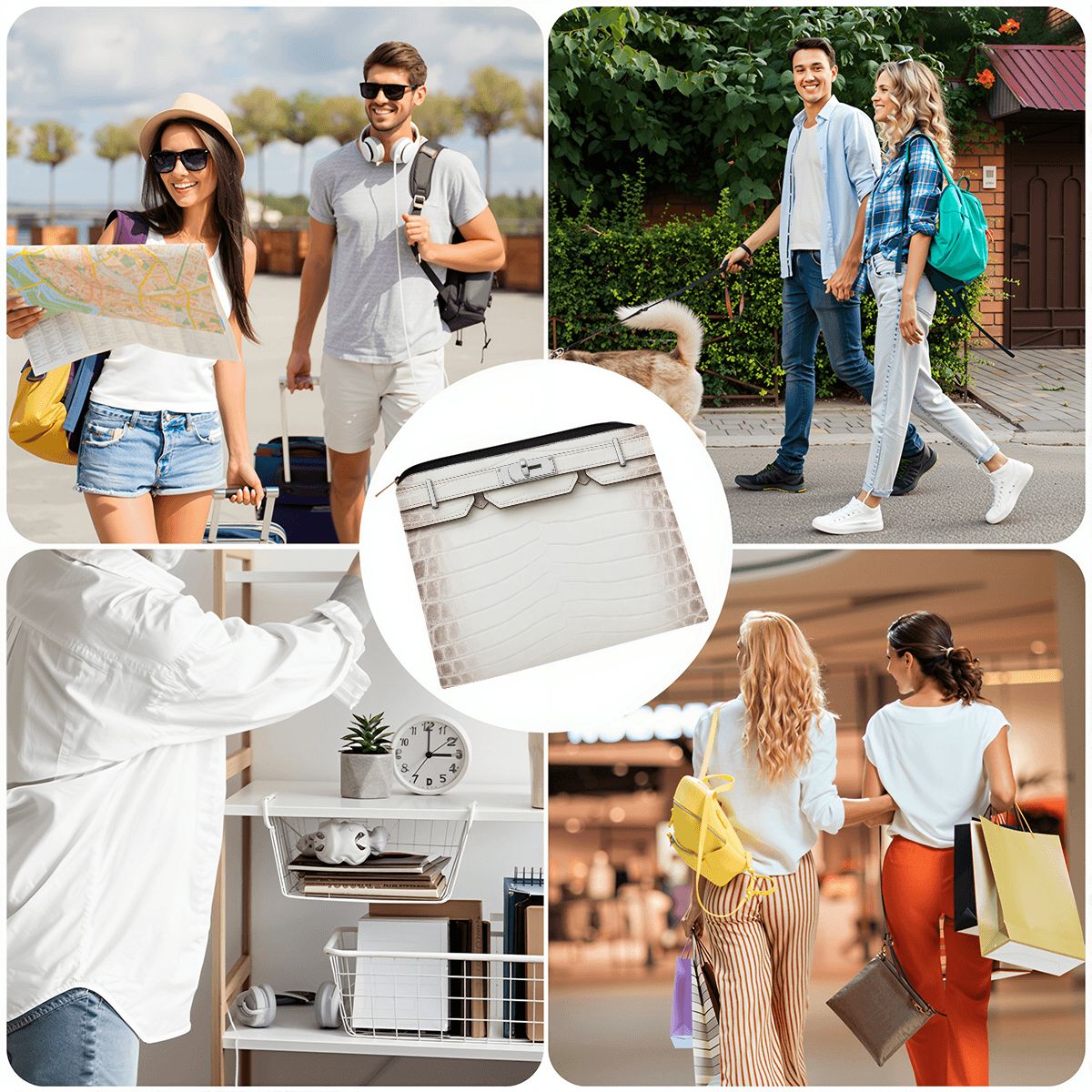 Canal Street White Large Coin Purse