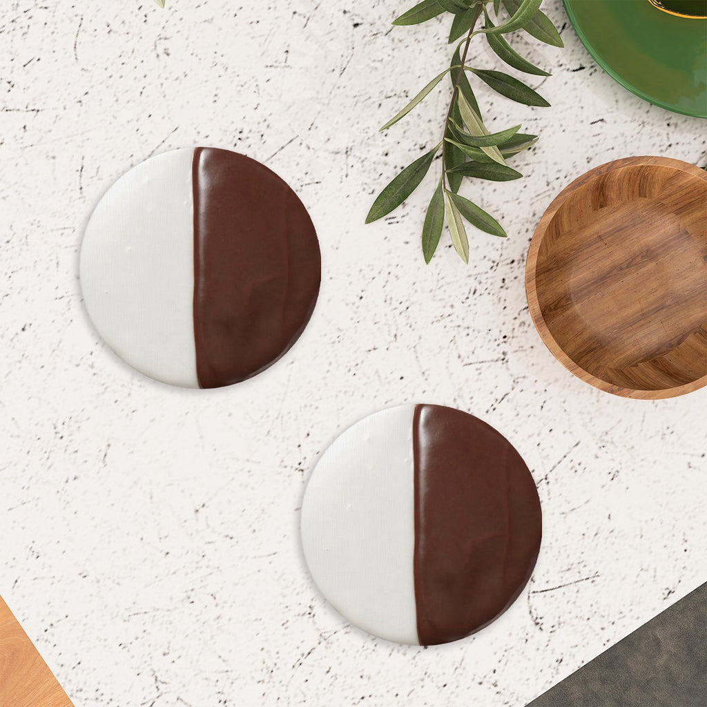Black and White Cookie Coaster Set of 4