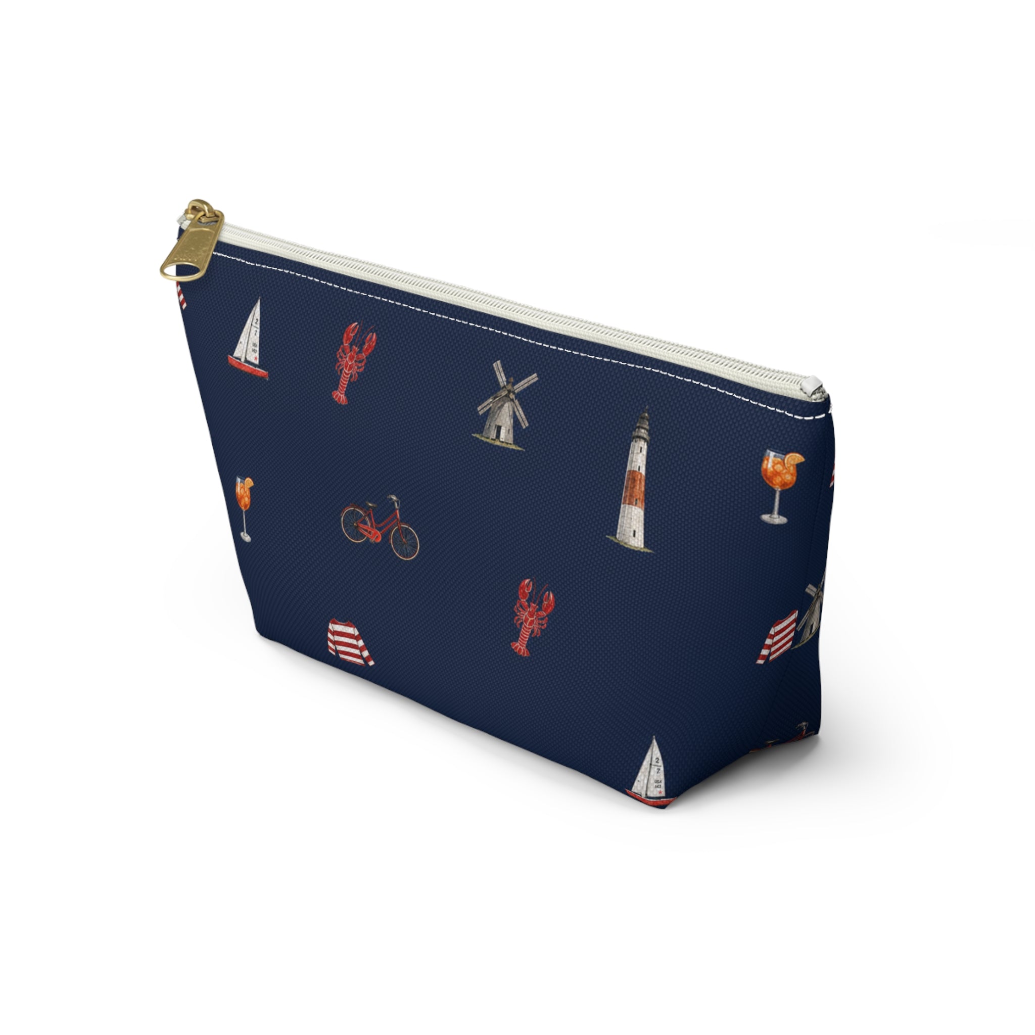 Icons of The Hamptons Blue  Accessory Pouch — T-Bottom Makeup Bag